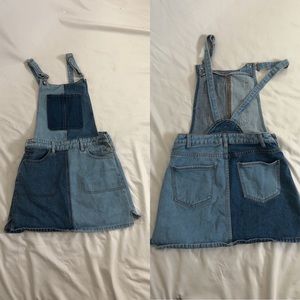 Jean skirt overalls